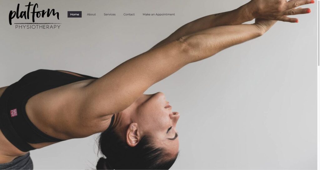 Platform Physiotherapy website homepage